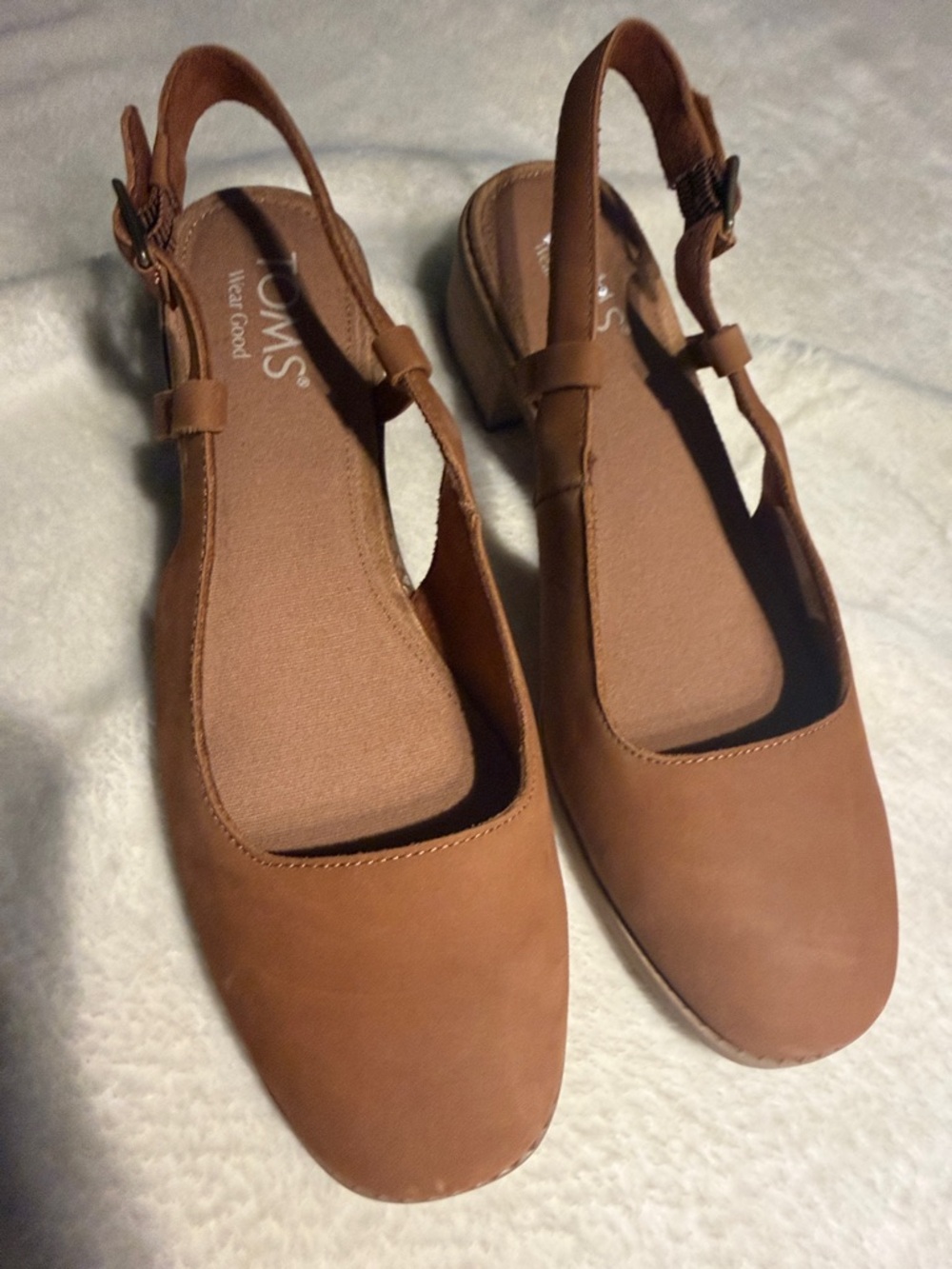 TOMS Women's Tan Slingback Heels